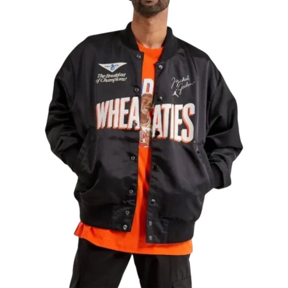 Jordan Flight MVP Varsity "Wheaties" Black Nike Jacket DV7578-010 Mens Large NEW - Picture 9 of 16